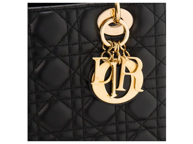 Autre Marque DIOR - borsa a mano Lady Dior medium in pelle cannage nera Nero - vista 5