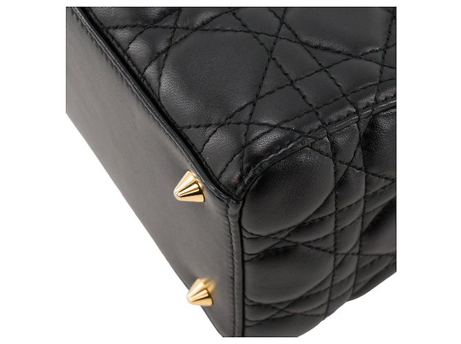 Autre Marque DIOR - borsa a mano Lady Dior medium in pelle cannage nera Nero - vista 6