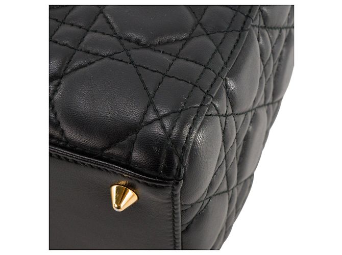 Autre Marque DIOR - borsa a mano Lady Dior medium in pelle cannage nera Nero - vista 7
