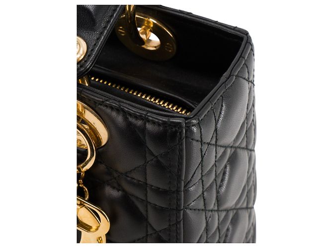 Autre Marque DIOR - borsa a mano Lady Dior medium in pelle cannage nera Nero - vista 8