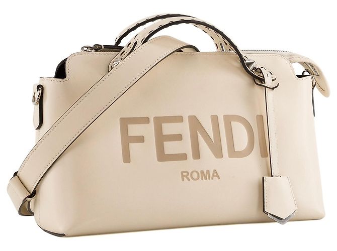 FENDI - Borsa a tracolla By The Way Medium Fendi in pelle liscia beige - vista 2