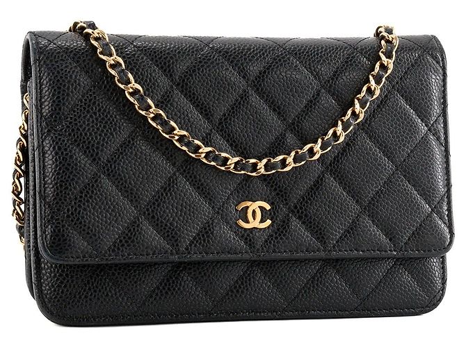 CHANEL - Borsa a tracolla Wallet On Chain Classic/Timeless in pelle caviar nera Nero - vista 2
