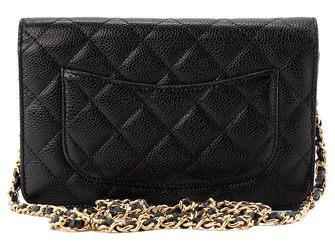 CHANEL - Borsa a tracolla Wallet On Chain Classic/Timeless in pelle caviar nera Nero - vista 3