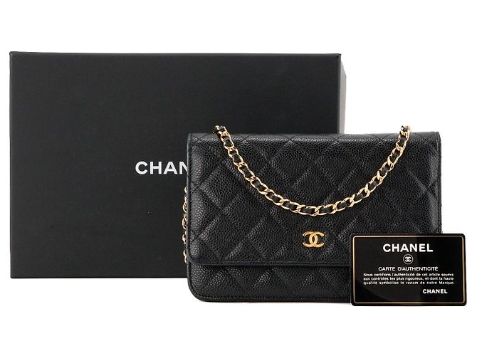 CHANEL - Borsa a tracolla Wallet On Chain Classic/Timeless in pelle caviar nera Nero - vista 9