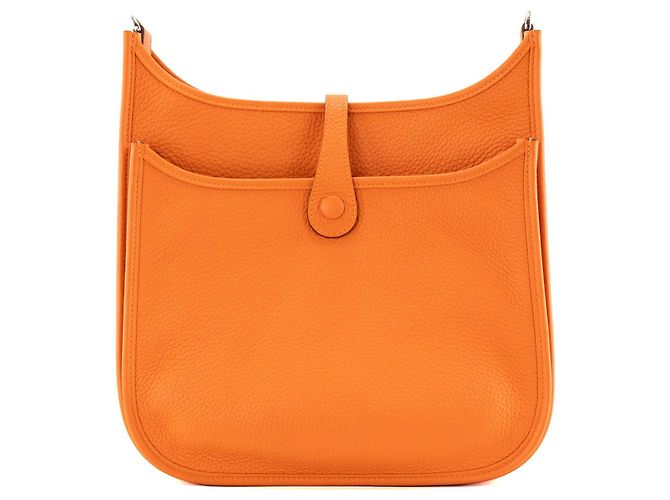 HERMÈS - Borsa a tracolla Evelyne 29 Hermès in pelle clémence orange H Arancione - vista 3