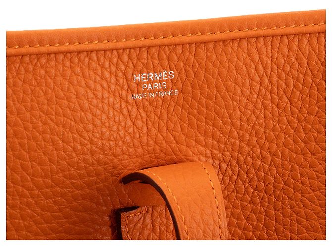 HERMÈS - Borsa a tracolla Evelyne 29 Hermès in pelle clémence orange H Arancione - vista 7