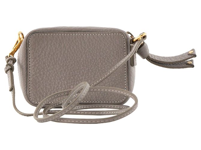 CHLOÉ - Marcie mini Chloé Schultertasche aus grauem Narbenleder - Ansicht 3