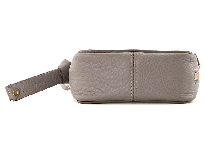 CHLOÉ - Marcie mini Chloé Schultertasche aus grauem Narbenleder - Ansicht 4