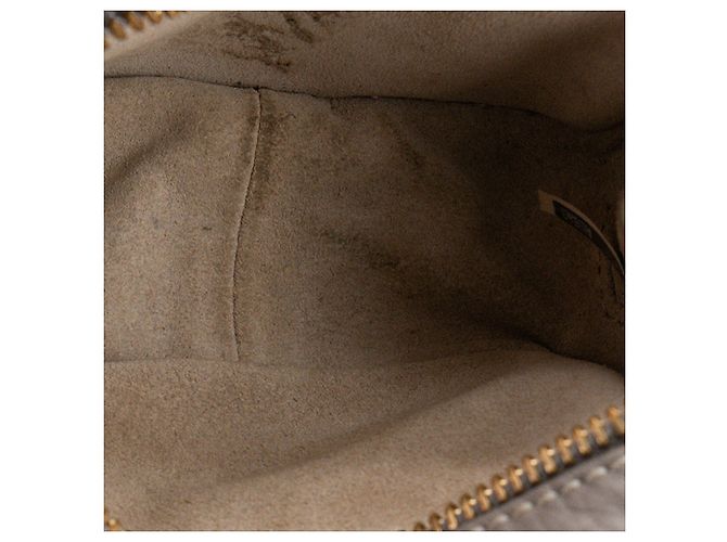 CHLOÉ - Marcie mini Chloé Schultertasche aus grauem Narbenleder - Ansicht 7