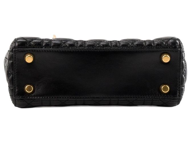 Autre Marque DIOR - Borsa a tracolla Lady Dior small Dior in pelle stropicciata nera Nero - vista 4