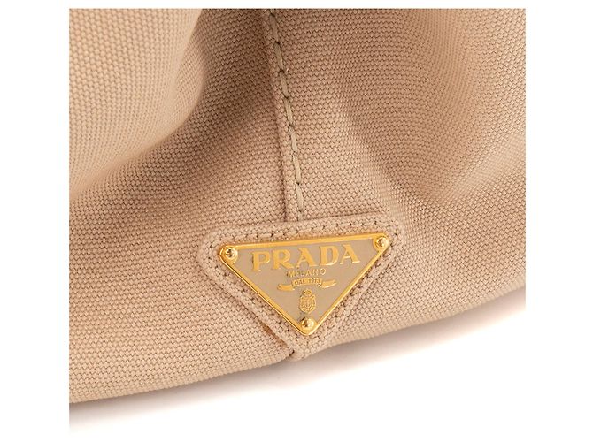 PRADA - Borsa Tote Prada in Canapa Large in tela beige - vista 5
