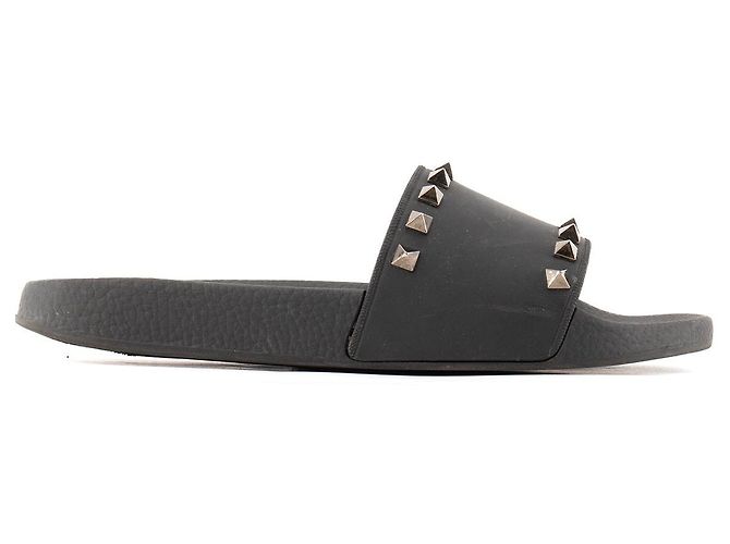 Valentino Garavani VALENTINO - Sandali Valentino Rockstud in gomma e stud neri (T38) Nero - vista 2
