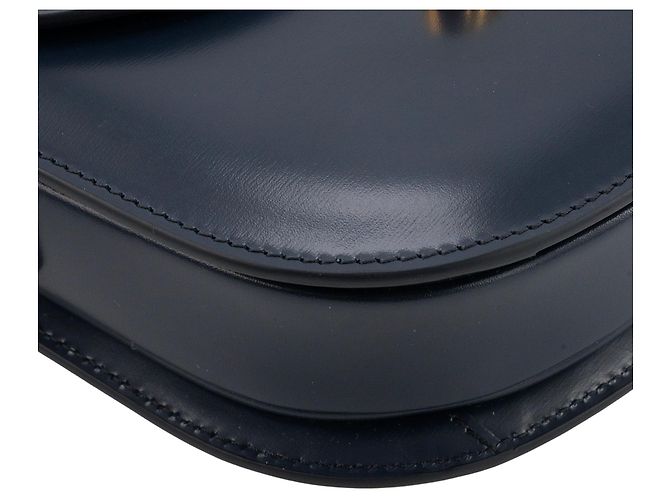 Céline CELINE - Bolsa de ombro Clea Triomphe Celine em couro liso azul marinho - vista 6