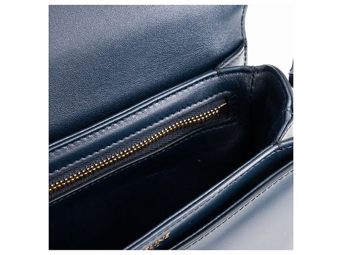 Céline CELINE - Bolsa de ombro Clea Triomphe Celine em couro liso azul marinho - vista 8