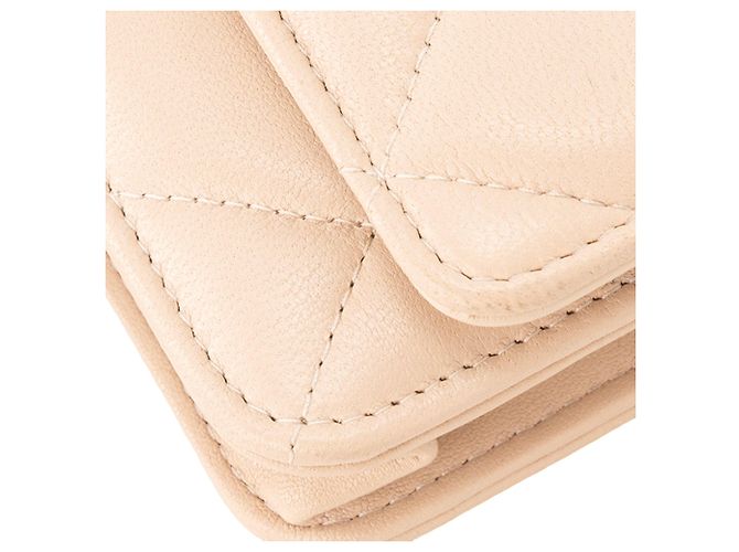 CHANEL - Borsa a tracolla Wallet On Chain 19 in pelle liscia beige - vista 5