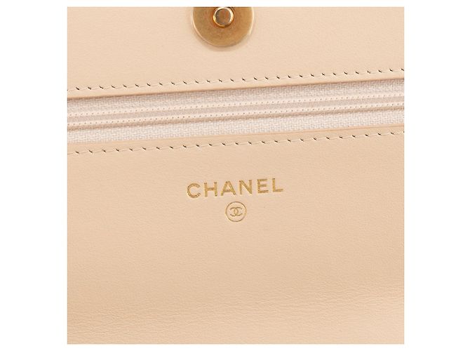 CHANEL - Borsa a tracolla Wallet On Chain 19 in pelle liscia beige - vista 6
