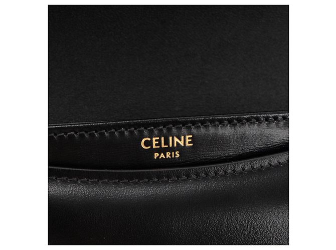 Céline CELINE - Borsa a tracolla Clea Triomphe Celine in pelle liscia nera Nero - vista 6