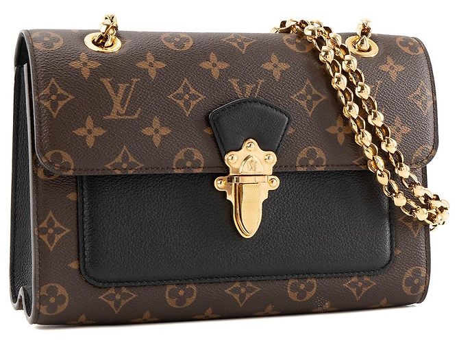 LOUIS VUITTON - Borsa a tracolla Victoire Louis Vuitton in tela monogram coated e pelle grana nera Marrone - vista 2