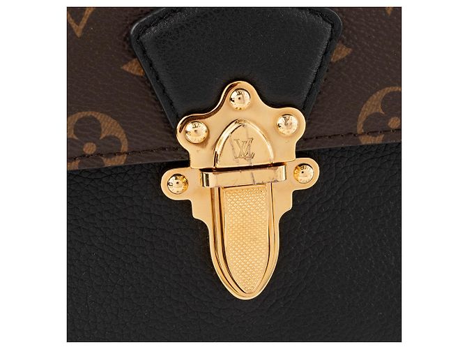 LOUIS VUITTON - Borsa a tracolla Victoire Louis Vuitton in tela monogram coated e pelle grana nera Marrone - vista 5