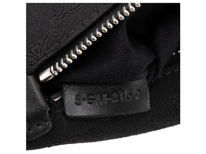 Céline CELINE - Borsa a tracolla Messenger Celine in tela jacquard triomphe e pelle liscia nera Nero - vista 7