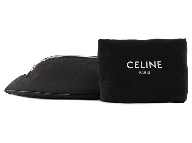 Céline CELINE - Borsa a tracolla Messenger Celine in tela jacquard triomphe e pelle liscia nera Nero - vista 9