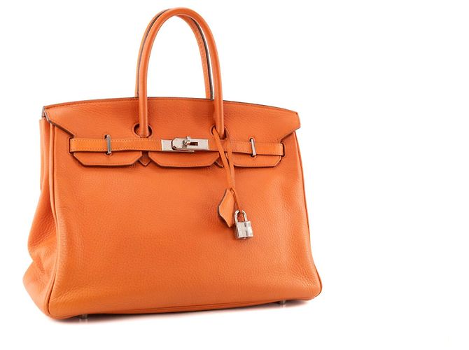 HERMÈS - Borsa a mano Hermès Birkin 35 in pelle Togo Orange Arancione - vista 2