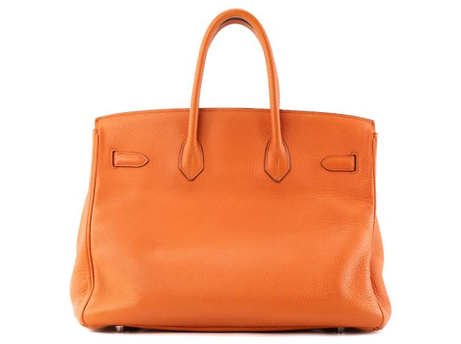 HERMÈS - Borsa a mano Hermès Birkin 35 in pelle Togo Orange Arancione - vista 3
