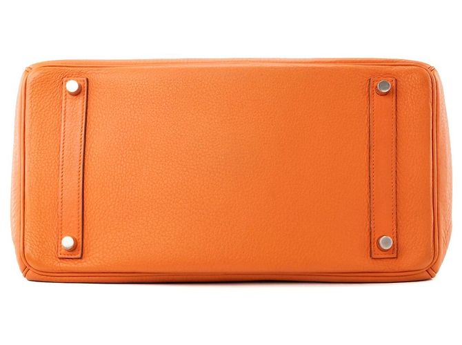 HERMÈS - Borsa a mano Hermès Birkin 35 in pelle Togo Orange Arancione - vista 4