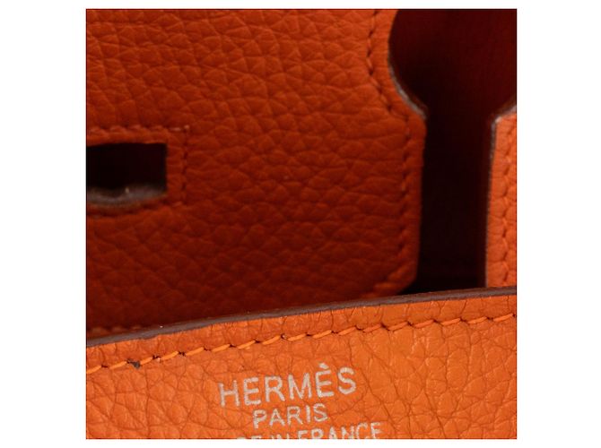 HERMÈS - Borsa a mano Hermès Birkin 35 in pelle Togo Orange Arancione - vista 9