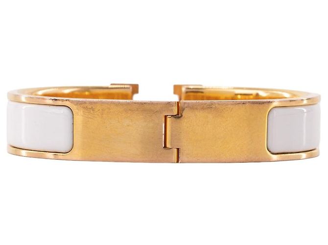 HERMÈS - Pulsera Clic H Hermès en esmalte blanco (PM) - vista 2