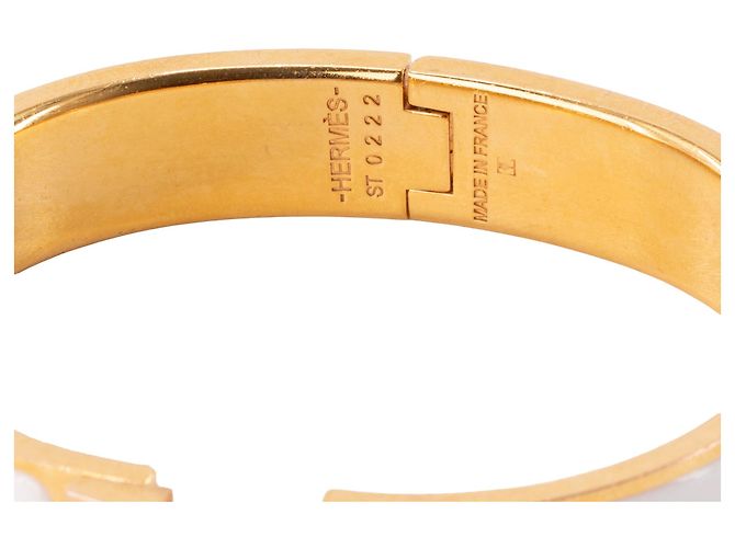 HERMÈS - Pulsera Clic H Hermès en esmalte blanco (PM) - vista 3