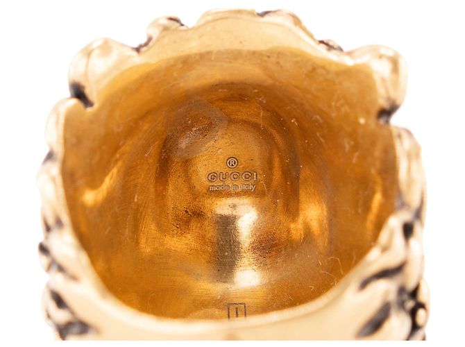 GUCCI - Bague Tête de Lion Gucci en métal doré (T59) Golden - view 3
