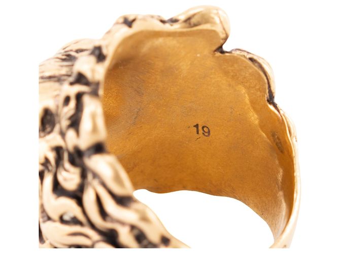 GUCCI - Bague Tête de Lion Gucci en métal doré (T59) Golden - view 4