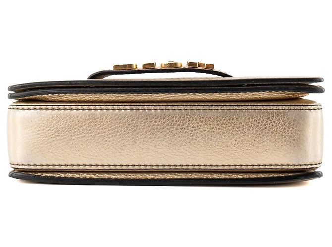 DIOR - Borsa a tracolla J'adior Dior in pelle grana metallizzata dorata D'oro - vista 4