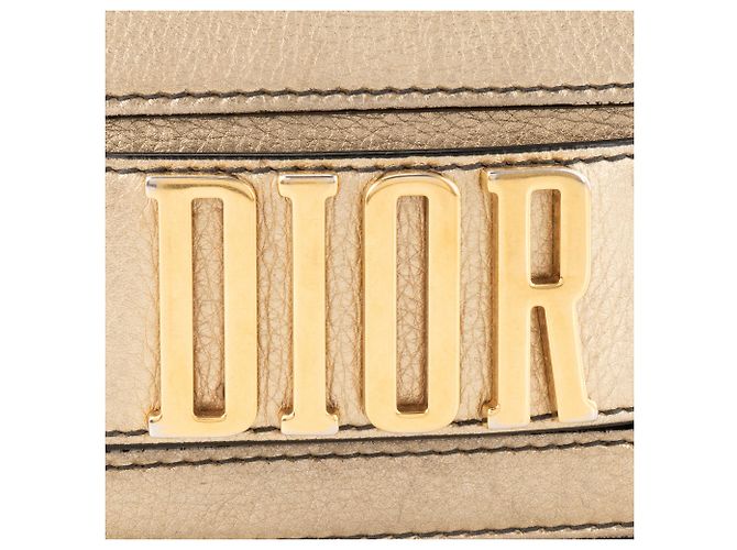 DIOR - Borsa a tracolla J'adior Dior in pelle grana metallizzata dorata D'oro - vista 5