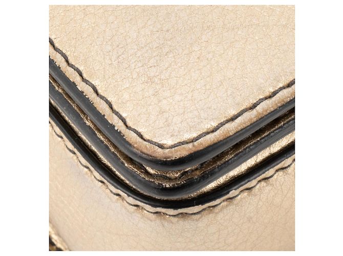 DIOR - Borsa a tracolla J'adior Dior in pelle grana metallizzata dorata D'oro - vista 8