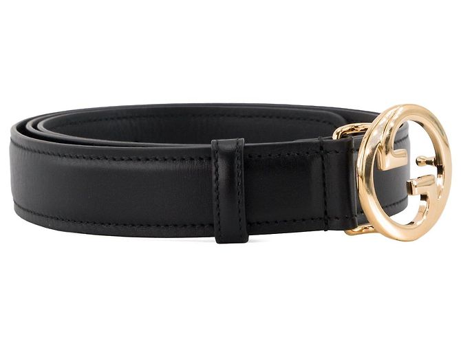 GUCCI - Gucci Blondie Gürtel aus glattem schwarzem Leder (T110) - Ansicht 2
