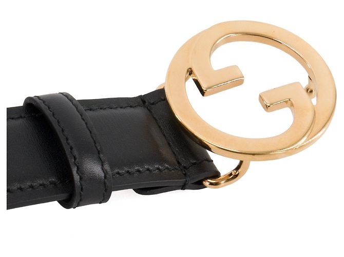 GUCCI - Gucci Blondie Gürtel aus glattem schwarzem Leder (T110) - Ansicht 3