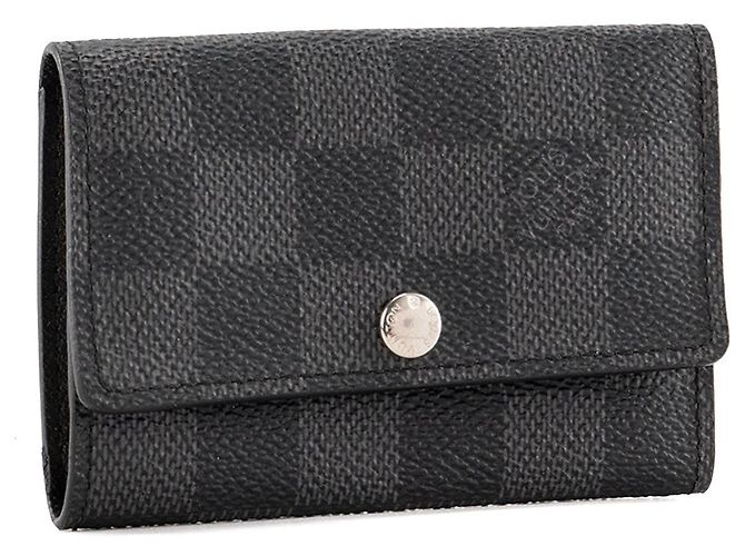 LOUIS VUITTON - Pochette clés Louis Vuitton en toile enduite damier graphite Black - view 2