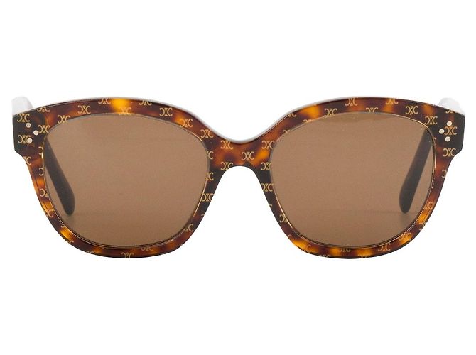 CELINE - Occhiali da sole Céline in acetato monogramma triomphe e tartarugato marrone - vista 2