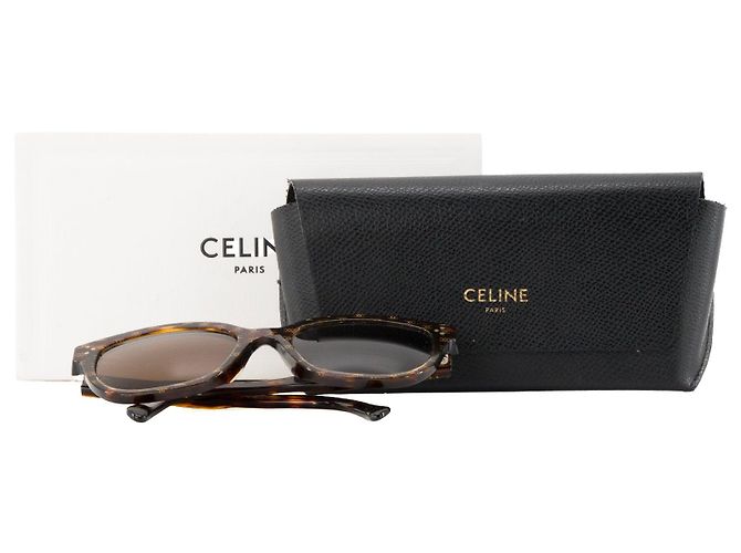 CELINE - Occhiali da sole Céline in acetato monogramma triomphe e tartarugato marrone - vista 7