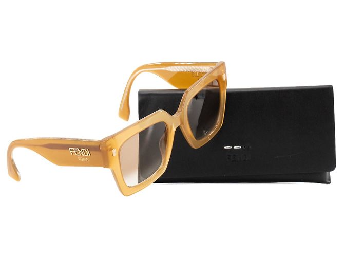 FENDI - Gafas de sol Fendi en acetato marrón claro Castaño - vista 6
