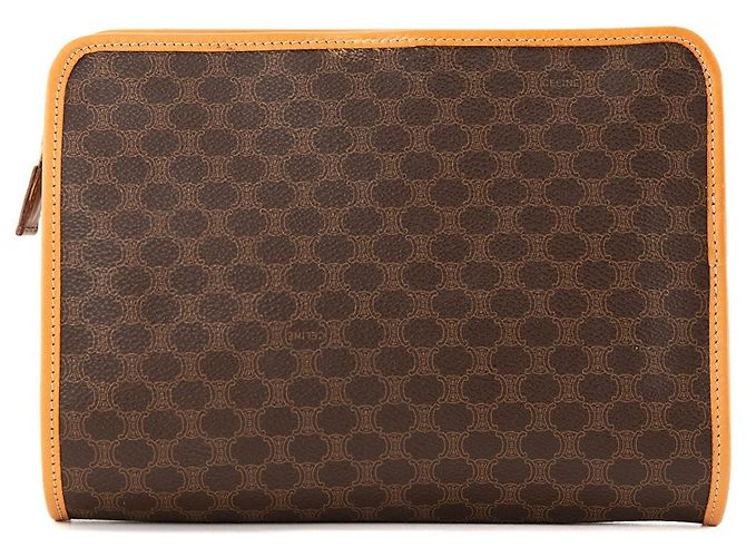 Céline CELINE - Vintage braune Macadam beschichtete Leinwand Celine Pochette - Ansicht 3