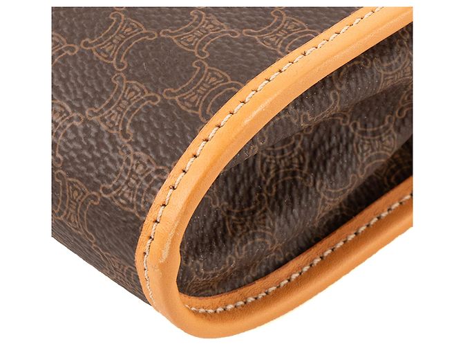 Céline CELINE - Vintage braune Macadam beschichtete Leinwand Celine Pochette - Ansicht 7