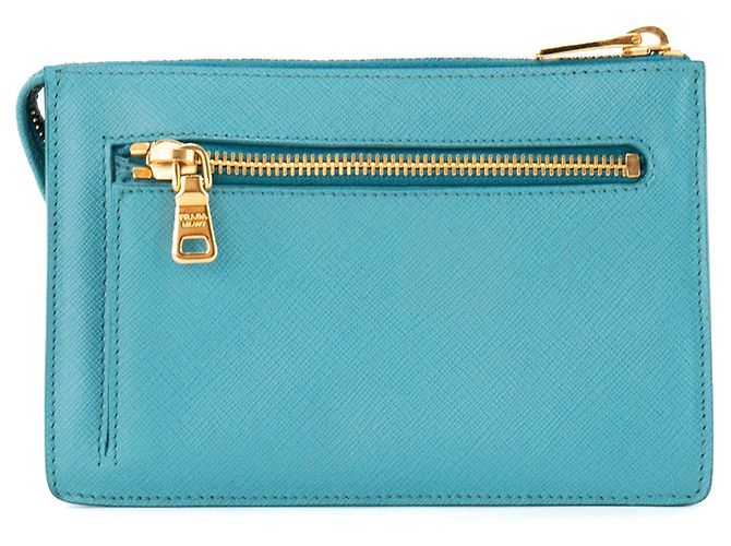 Etiquette PRADA - Bolso de mano Mini Prada en piel granulada azul - vista 3