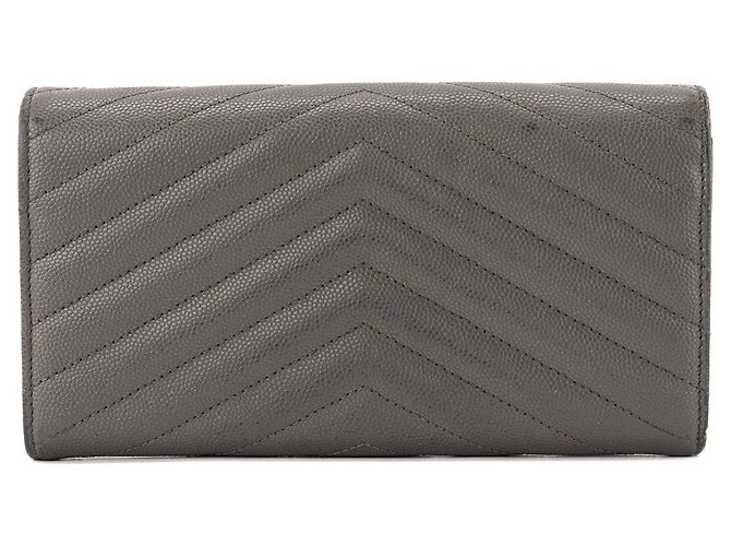 Autre Marque SAINT LAURENT - Cartera Saint Laurent Cassandre en piel granulada gris - vista 3