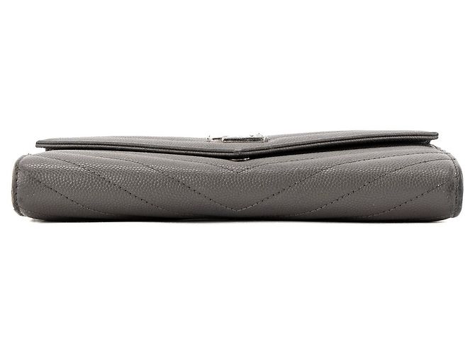 Autre Marque SAINT LAURENT - Cartera Saint Laurent Cassandre en piel granulada gris - vista 4