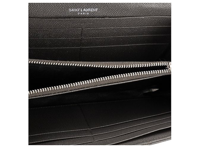 Autre Marque SAINT LAURENT - Cartera Saint Laurent Cassandre en piel granulada gris - vista 7