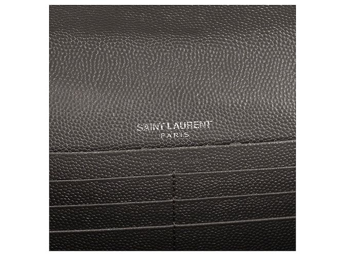 Autre Marque SAINT LAURENT - Cartera Saint Laurent Cassandre en piel granulada gris - vista 8