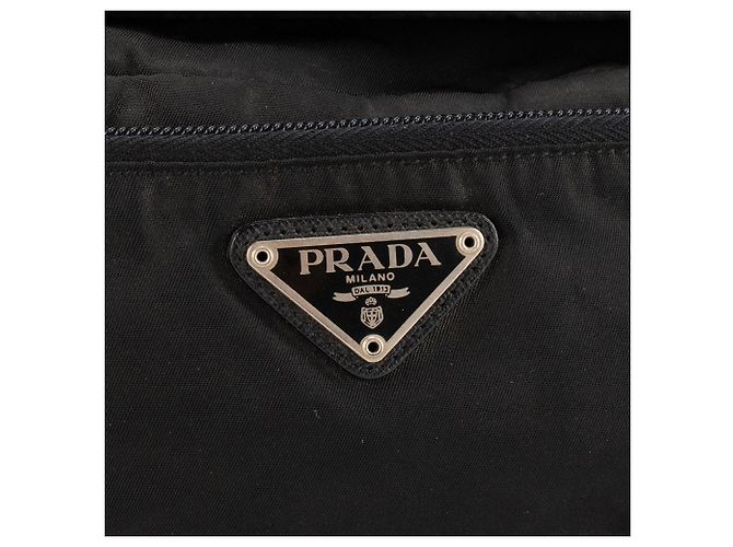 PRADA - Pochette in Re-Nylon Prada e pelle saffiano nera Nero - vista 5
